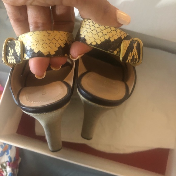 Celine calf navy wedges with python - Picture 3 of 8